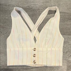 Striped halter crop top